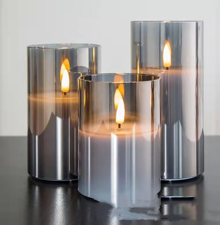 LuminaGlow: Rechargeable Electroplated Glass LED Candle Lights